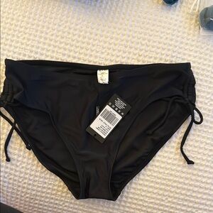 Ocean blues Black Bikini Bottom with Side Ties